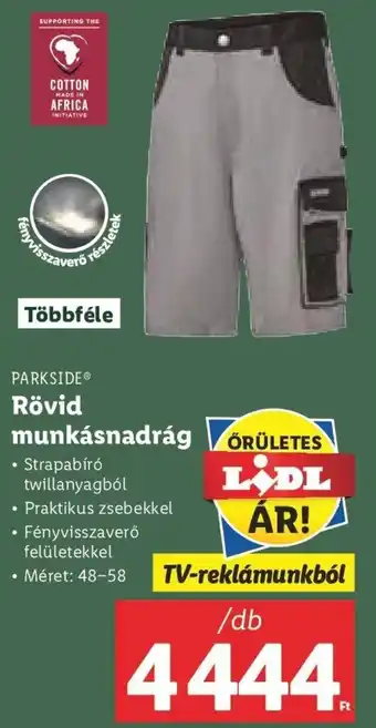Lidl Parkside Rövid munkásnadrág 1 db ajánlat
