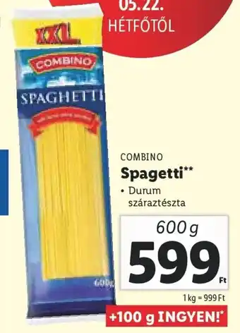 Lidl Combino Spagetti 600 g ajánlat