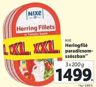 Lidl Nixe Heringfilé paradicsom-szószban 3 x 200 g ajánlat