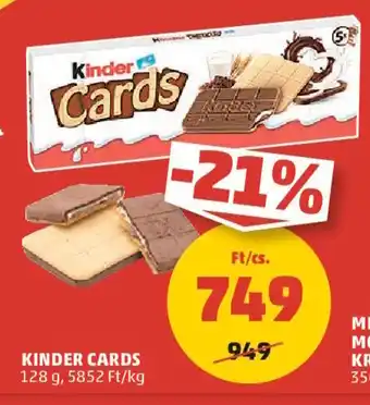 PENNY Ferrero Kinder cards 128 g ajánlat