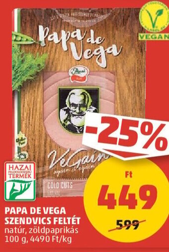 PENNY Papa De Vega Szendvics feltét 100 g ajánlat