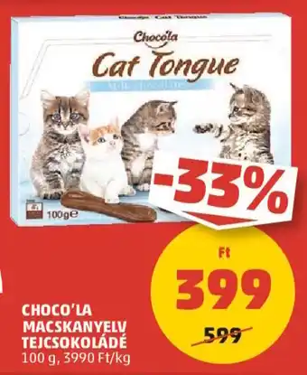 PENNY Choco'La Macskanyelv tejcsokoládé 100 g ajánlat