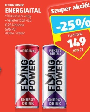 ALDI Flying Power Energiaital 0,25 l ajánlat