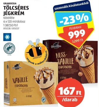 ALDI Grandessa Tölcséres jégkrém 6 x 120 ml ajánlat