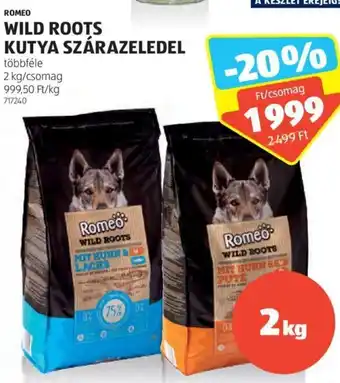 ALDI Romeo Wild roots kutya szárazeledel 2 kg ajánlat