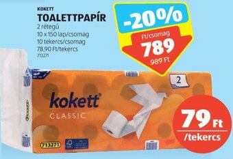 ALDI Kokett Toalettpapír 10 tekercs ajánlat