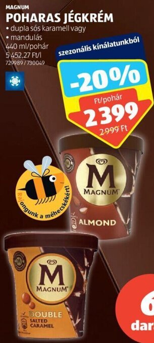 ALDI Magnum Poharas jégkrém 440 ml ajánlat