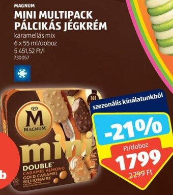 ALDI Magnum Mini multipack pálcikás jégkrém 6 x 55 ml ajánlat