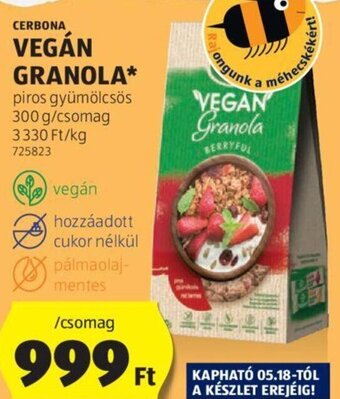 ALDI Cerbona Vegán granola 300 g ajánlat