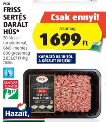 ALDI Pick Friss sertés darált hús 600 g ajánlat