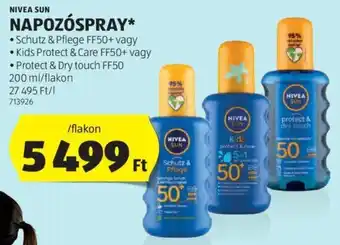 ALDI Nivea Sun napozóspray 200 ml ajánlat