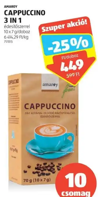 Amaroy Cappuccino 3 in 1 10 x 7 g
