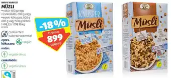ALDI Happy Harvest Müzli 500 / 600 g ajánlat