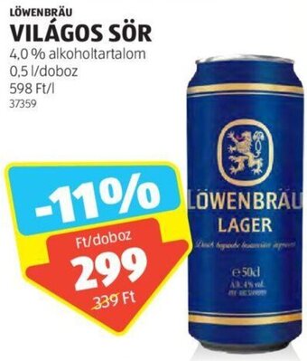 ALDI Löwenbräu Világos sör 0,5 l ajánlat