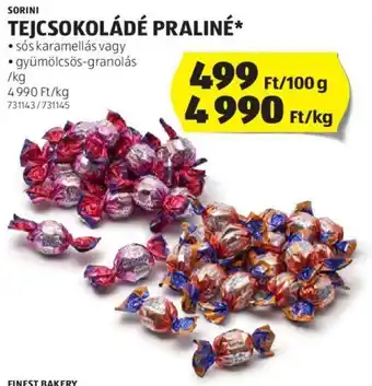 ALDI Sorini Tejcsokoládé praliné 100 g ajánlat