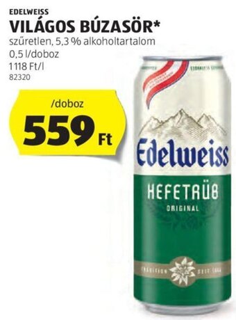 ALDI Edelweiss Világos búzasör 0,5 l ajánlat