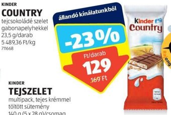 ALDI Kinder Country 23,5 g ajánlat