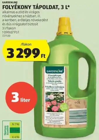 ALDI Gardenline Folyékony tápoldat 3 l ajánlat