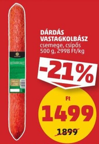 PENNY Dárdás Vastagkolbász 500 g ajánlat