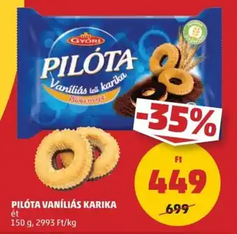 PENNY Gyóri Pilóta vaníliás karika 150 g ajánlat