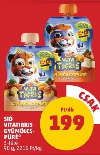 PENNY Sió Vitatigris gyümölcs- püré 90 g ajánlat