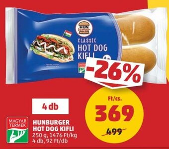PENNY Hunburger Hot dog kifli 250 g ajánlat