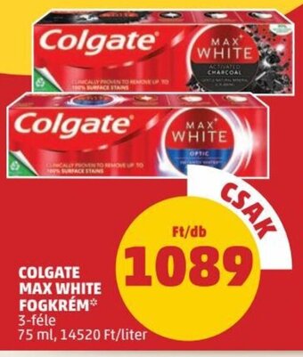 PENNY Colgate Max white fogkrém 75 ml ajánlat