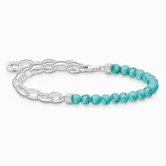 Thomas sabo charm karkötő turquoise beads and chain links silver  karkötő a2098-404-17