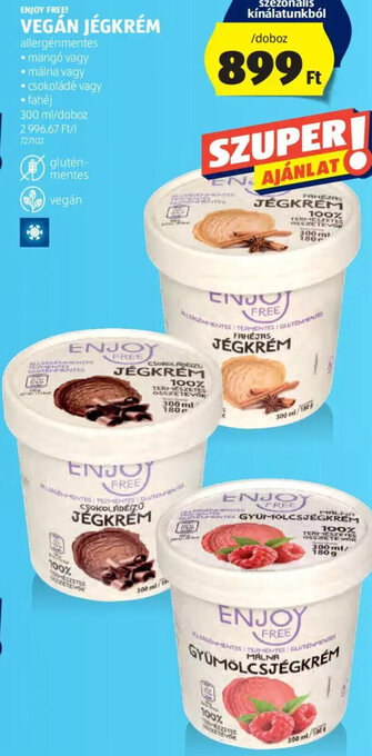 ALDI Enjoy Free! Vegán jégkrém 300 ml ajánlat