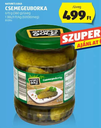 ALDI Nature's Gold Csemegeuborka 670 g ajánlat