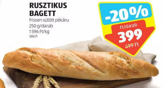 ALDI Rusztikus bagett 250 g ajánlat