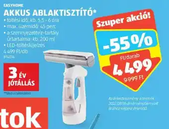 ALDI Easyhome Akkus ablaktisztító 1 db ajánlat