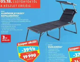 ALDI Belavi Alumínium nyugágy napellenzővel 1 db ajánlat