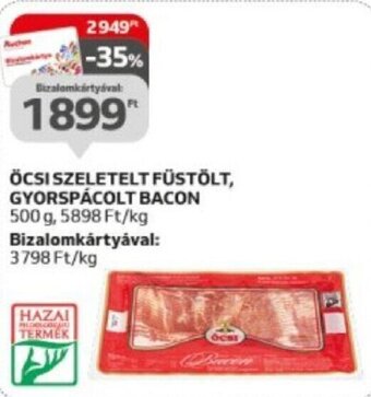 Auchan Öcsi Szeletelt füstölt, gyorspácolt bacon 500 g ajánlat