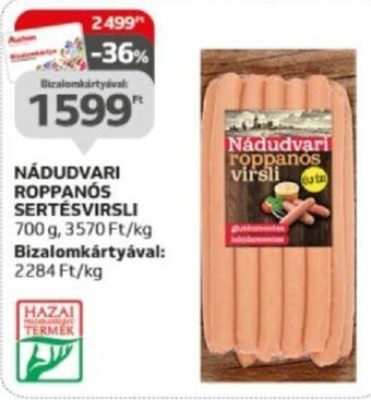 Auchan Nádudvari Roppanós sertésvirsli 700 g ajánlat