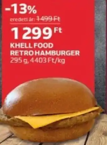Auchan Khell Food Retro hamburger 295 g ajánlat
