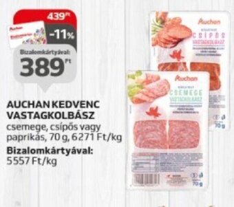 Auchan Auchan kedvenc vastagkolbász 70 g ajánlat