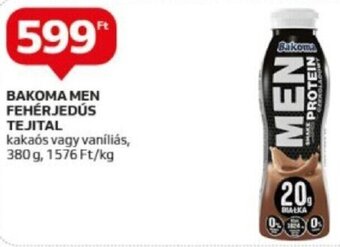Auchan Bakoma Men fehérjedús tejital 380 g ajánlat