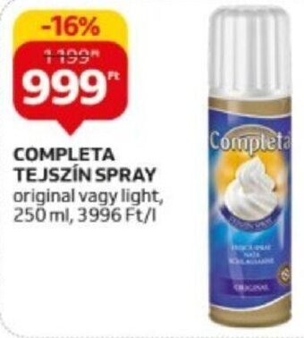 Auchan Completa Tejszín spray 250 ml ajánlat