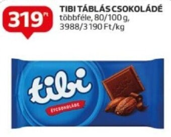 Auchan Tibi Táblás csokoládé 80 / 100 g ajánlat