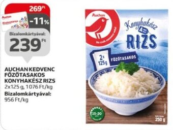 Auchan Auchan kedvenc főzőtasakos konyhakész rizs 2 x 125 g ajánlat