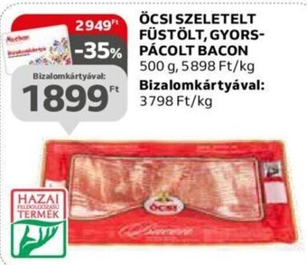 Auchan Öcsi Szeletelt füstölt, gyors- pácolt bacon 500 g ajánlat