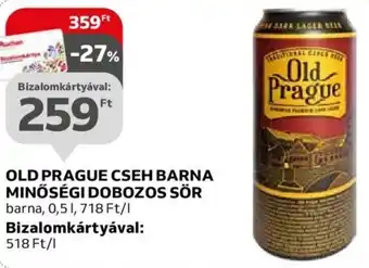 Auchan Old Prague Cseh barna minőségi dobozos sör 0,5 l ajánlat