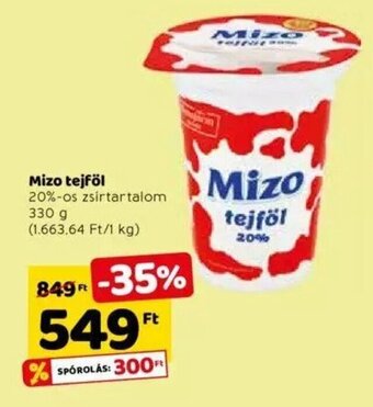 Spar Mizo tejföl 330 g ajánlat