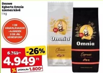 Spar Douwe Egberts Omnia szemes kávé 1 kg ajánlat