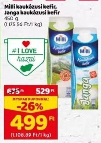 Spar Milli kaukázusi kefir, Janga kaukázusi kefir 450 g ajánlat