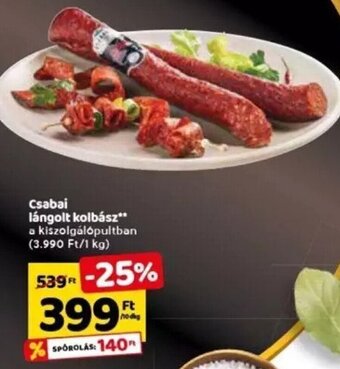 Spar Csabai Lángolt kolbász 10 dkg ajánlat