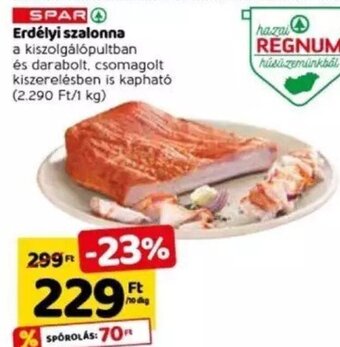 Spar Spar Erdélyi szalonna 10 dkg ajánlat