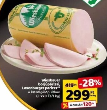 Spar Wiesbauer Borjúpárizsi, laxenburger parizer 10 dkg ajánlat
