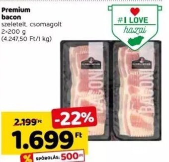 Spar Premium bacon 2 x 200 g ajánlat